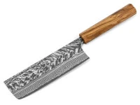 Damastmesser Nakiri 165 SG2, 63 Lagen, Olive