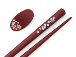 Essstäbchen Set Mit Ablage Sakura, Purple Heart -UMIMI Geschaft essstaebchen set mit ablage sakura purple heart 1