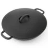 Wok Pfanne / Topf, Gusseisen Mit Deckel, 2 Größen -UMIMI Geschaft wok pfanne topf gusseisen mit deckel 2 groessen